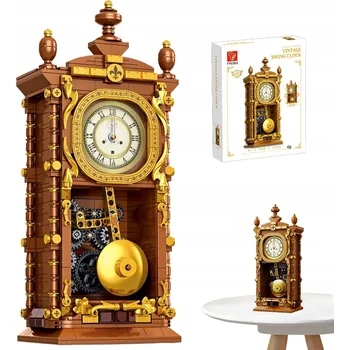 Hodiny STAVEBNICE KYVADLOVÉ HODINY RETRO - FUNKČNÍ HODINY S MECHANISMEM 751