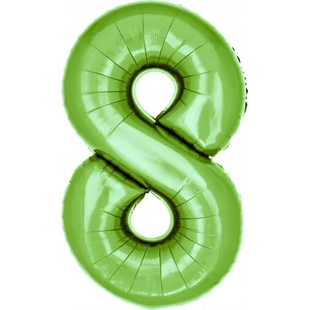 Balónek Fóliový balónek ve tvaru číslice 8, zelený, 100 cm