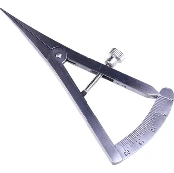 Zubní nit Chirurgické zubní měřidlo 8,5 cm Rovné 0–20 stupňů Nerezová ocel Oboustranná stupnice Endodontický korunkový třmen