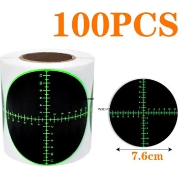 Čištění zbraně 100 ks Samolepící reaktivní terče na střílení 7,6 cm Na roli Krycí nášivky Efekt cákání Černo-zelené papírové terče
