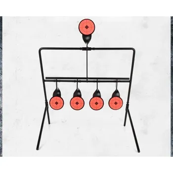 Čištění zbraně 5dílný střelecký terč 4+1 Otočný kovový stojan bez ručního resetu 26 x 28 cm Samoobnovovací terč pro střelbu a trénink