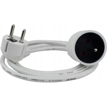 Elektrická zásuvka PRODLUŽOVACÍ KABEL BÍLÝ JEDNOTLIVÝ 1,5M ZÁSTRČKA - ZÁSUVKA 230V IP65 S UZEMNĚNÍM