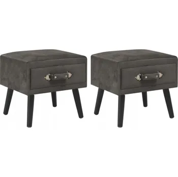 Noční stolek Noční stolky, 2 ks, šedé, 40x35x40 cm,