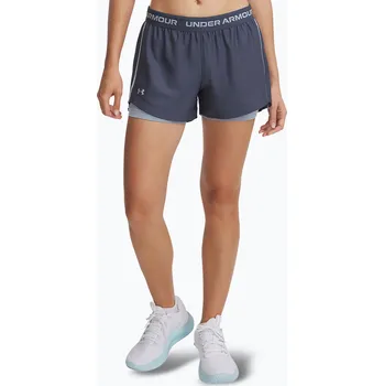 Dámské kraťasy Dámské šortky Under Armour Tech Play Up 2in1 downpour gray / harbor blue / harbor blue