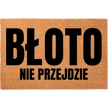 Rohožka KOKOSOVÁ VSTUPNÍ ROHOŽKA PŘED DVEŘE 40X60 CM - ZÁBAVNÝ DESIGN "BLÁTO NEPROJDE"