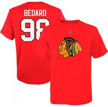 Chlapecké tričko Dětské tričko Connor Bedard Chicago Blackhawks NHL Flat Name & Number Ctn T
