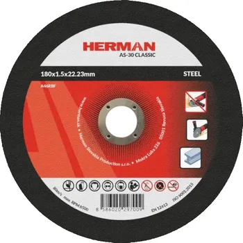 Brusný kotouč HERMAN Řezný kotouč na ocel 180x1,5x22,23 mm AS-30 Classic