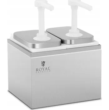 Dávkovač mýdla DÁVKOVAČ NA OMÁČKY DVOJITÝ DISPENSER S PUMPIČKOU NEREZOVÁ OCEL GASTRO