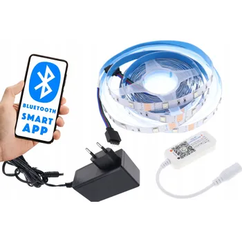 LED páska SADA 5m LED RGB Páska Bluetooth Android iOS