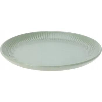 Talíř JÍDELNÍ TALÍŘ PLYTKÝ KULATÝ KERAMICKÝ ZELENÝ Ø 22 cm ELEGANTNÍ