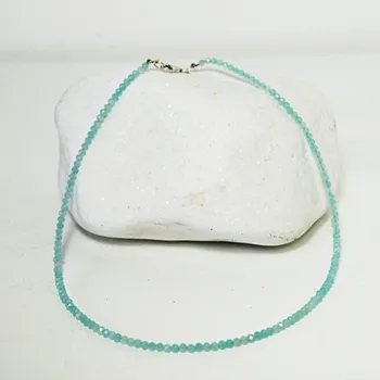 Náhrdelník Náhrdelník amazonit fazetovaný 3 mm stříbro 925