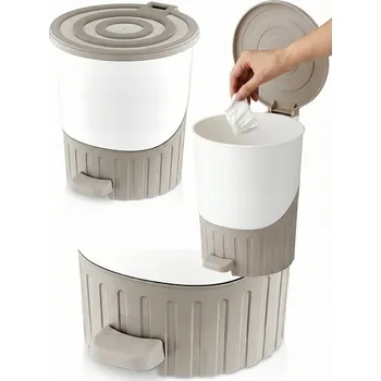 Odpadkový koš Vodotěsný Odpadkový Koš 26 L s Pedálem Béžový Koš na Odpadky do Kanceláře Bio