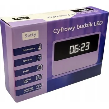 Budík SETTY Digitální LED budík Fialový