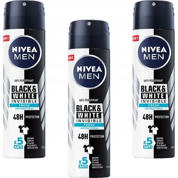 Nivea Black&White Invisible Fresh antiperspirant 3x150 ml