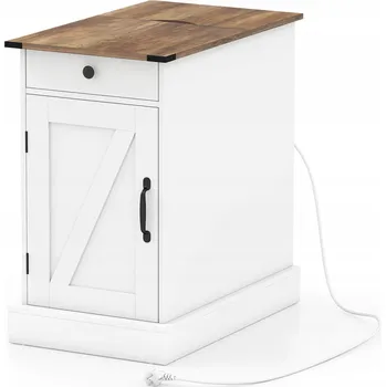 Noční stolek Noční stolek s otevírací deskou a nabíjecí stanicí, Odkládací stolek