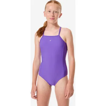 Dámské plavky DECATHLON Dívčí jednodílné plavky Kamily 10 LET FIALOVÁ