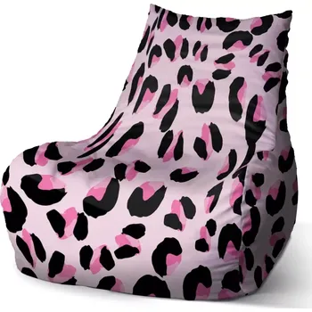 Sedací pytel Sedací vak Bean Růžový gepard - Sablio - 60 x 70 x 70 cm