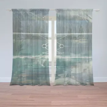Záclona Sablio Záclony Hydroplán na horském jezeře: 2ks 150x250cm