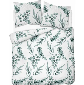 Povlečení Bavlna Povlečení 220x200 Květiny Listy Zelené
