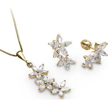 Souprava šperků Souprava náušnic a přívěšku ze žlutého zlata se zirkony 464.90+325.90