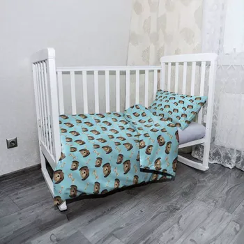 Povlečení Sablio Mikroplyšové povlečení do dětské postýlky Pejsek s kostí - 100x135 / 40x60