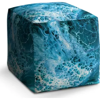 Taburet Sablio Taburet Kostka Magická modrá: 40x40x40 cm - Sablio