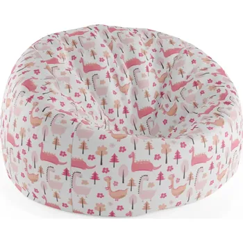 Sedací pytel Sablio Sedací vak Cocoon Růžoví dinosauři - 75 x 45 x 35 cm