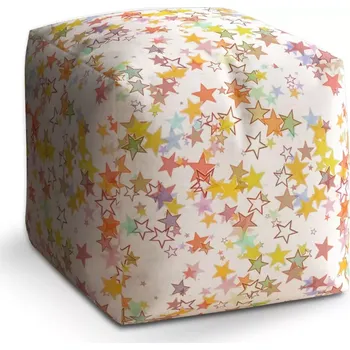 Taburet Sablio Taburet Kostka Hvězdičky: 40x40x40 cm - Sablio