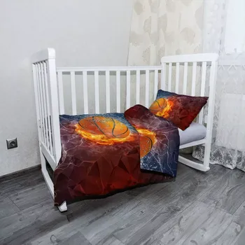 Povlečení Sablio Mikroplyšové povlečení do dětské postýlky Basketbalový míč - 100x135 / 40x60