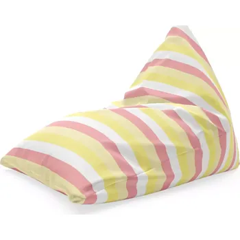 Sedací pytel Sablio Sedací vak Triangl Žlutorůžové pruhy: 120 x 100 x 100 cm - Sablio