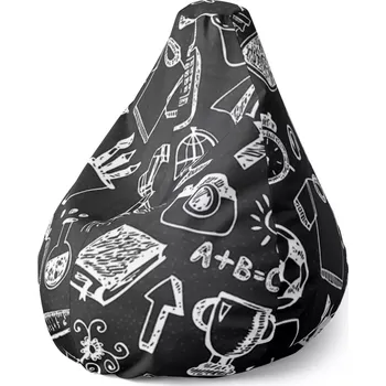 Sedací pytel Sedací vak Pear Černobílá škola - Sablio - 140 x 100 x 25 cm
