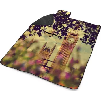 deka Sablio Plážová deka Paříž Eifellova věž Flowers: 200x140 cm