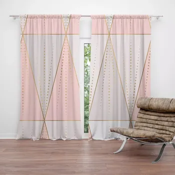 Závěs Sablio Závěsy Růžovošedé jehlany: 2 ks - 140x250 cm - Sablio