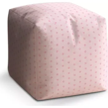 Taburet Sablio Taburet Kostka Růžové puntíky: 40x40x40 cm - Sablio