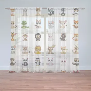 Záclona Sablio Záclony Zvířátka 4: 2 ks - 150x250 cm - Sablio