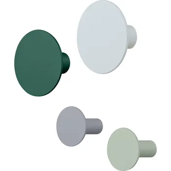 Blomus PONTO sada 4 háčků na zeď zelená šedá