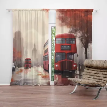 Závěs Sablio Závěsy Londýn Double-decker 1: 2 ks - 140x250 cm - Sablio