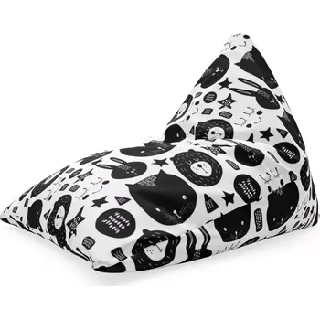 Sedací pytel Sablio Sedací vak Triangl Kočička a medvěd: 120 x 100 x 100 cm - Sablio