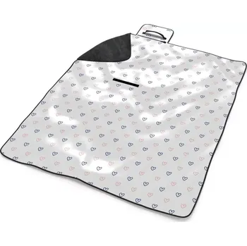 deka Sablio Plážová deka Srdíčka na bílé: 200x140 cm