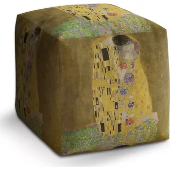 Taburet Sablio Taburet Cube Polibek - Gustav Klimt: 40x40x40 cm