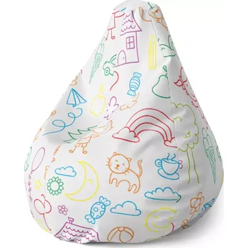 Sedací pytel Sedací vak Pear Barevná školka - Sablio - 70 x 95 x 15 cm