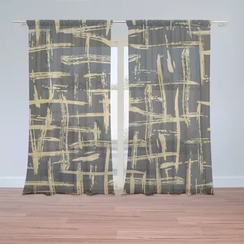 Záclona Sablio Záclony Zlaté malování: 2 ks - 150x250 cm - Sablio