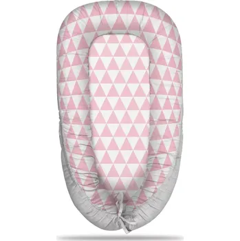 Hnízdečko pro miminko Sablio Hnízdečko pro miminko Růžové a bílé trojúhelníky