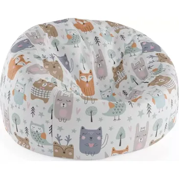 Sedací pytel Sablio Sedací vak Cocoon Animovaná lesní zvířátka - 115 x 75 cm x 45 cm - Sablio