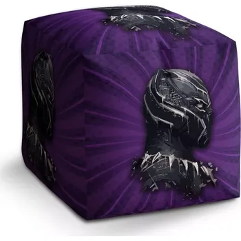 Taburet Sablio Taburet Cube BLACK PANTHER z profilu Fialový: 40x40x40 cm