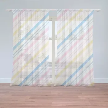 Záclona Sablio Záclony Tříbarevné pruhy: 2 ks - 150x250 cm - Sablio