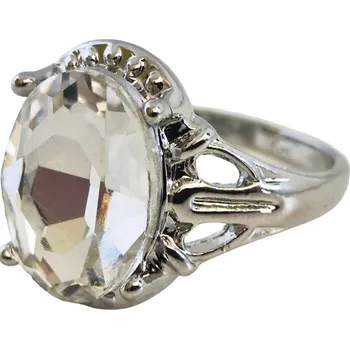 Prsten Stříbrný Prstýnek Velká Zirkon Kámen z Chirurgické Oceli Vintage