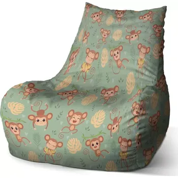 Sedací pytel Sedací vak Bean Roztomilé opičky - Sablio - 60 x 70 x 70 cm