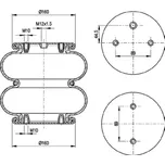 Vlnovec vzduchového odpružení pružina PN. T291/2 náprava SAF Gart