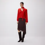 Reserved - Sukně s asymetrickým lemem - tmavě hnědá - 230JU-89X - 230JU-89X-XXL